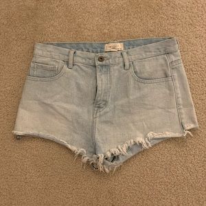 Forever 21 light wash, high waisted denim shorts